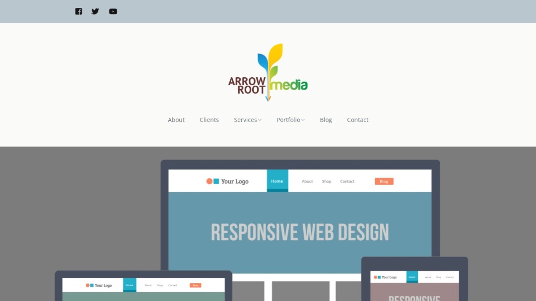 Screenshot of Arrow Root Media's Website