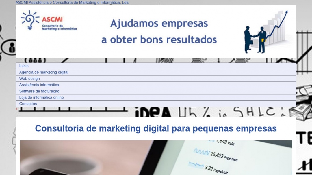 Screenshot of ASCMI Assistência e Consultoria de Marketing e Informática, Lda's Website