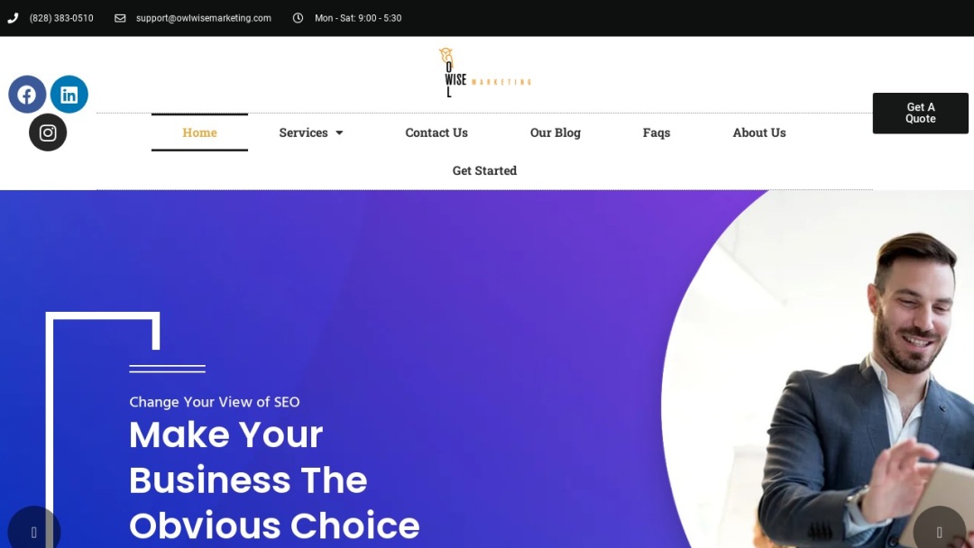 Screenshot of Asheville Web Design & Asheville SEO | Owl Wise Marketing's Website
