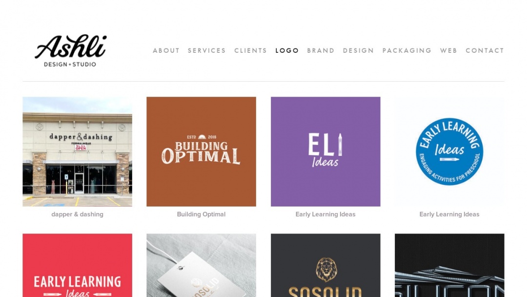 Screenshot of Ashli Design + Studio's Website