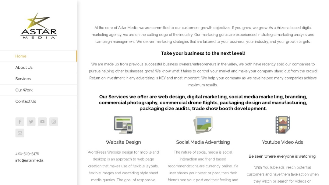 Screenshot of Astar.Media's Website