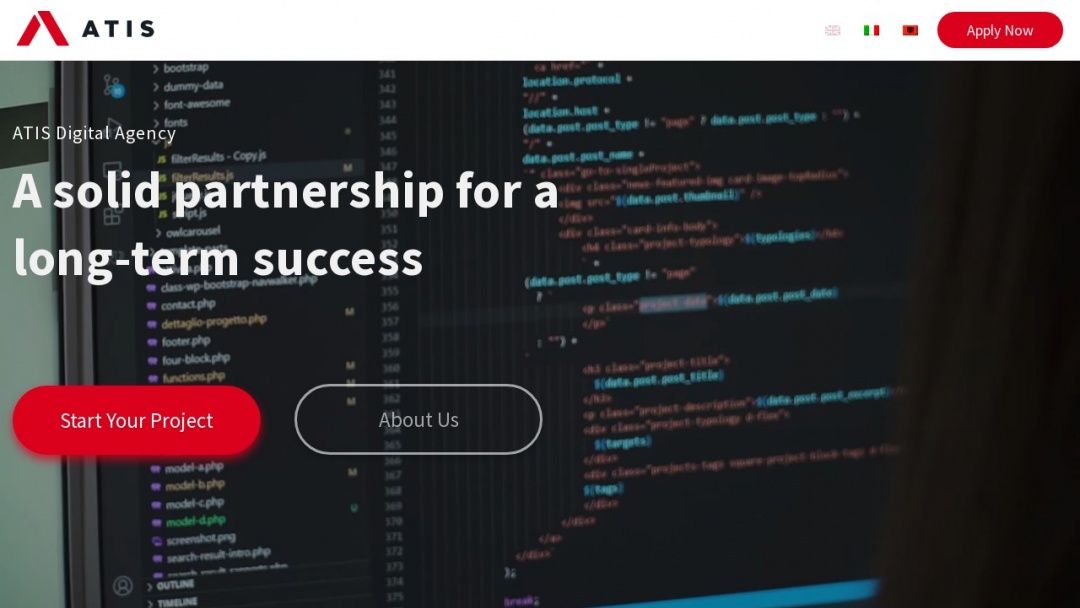 Screenshot of ATIS's Website