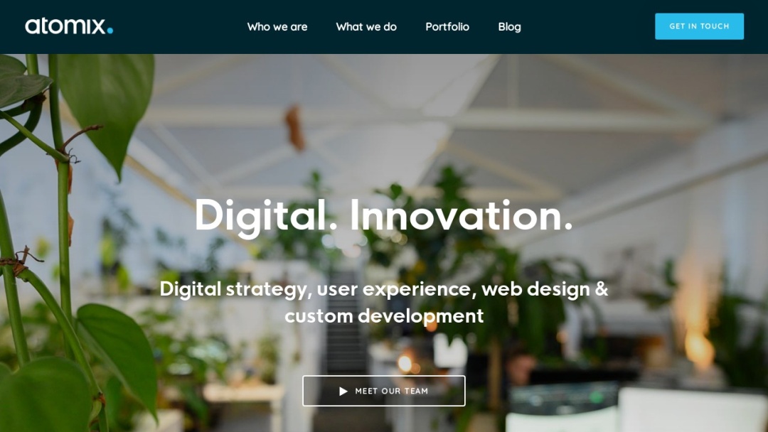 Screenshot of Atomix's Website