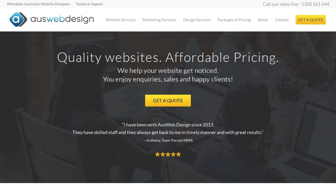 Screenshot of AusWeb Design's Website