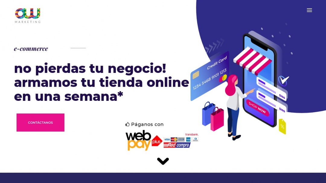 Screenshot of AW Marketing's Website