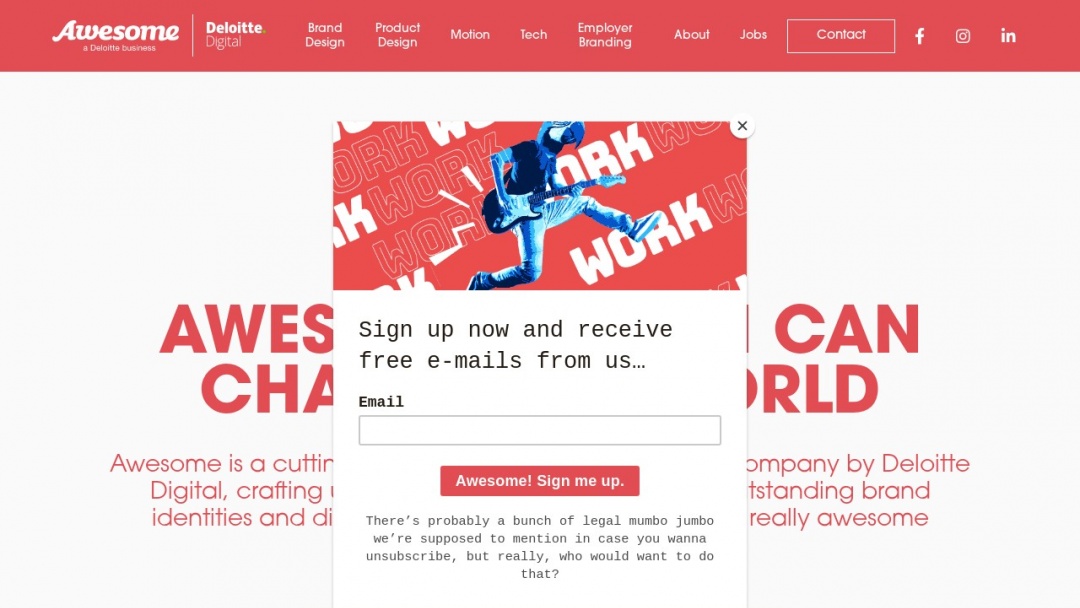 Screenshot of Awesome's Website