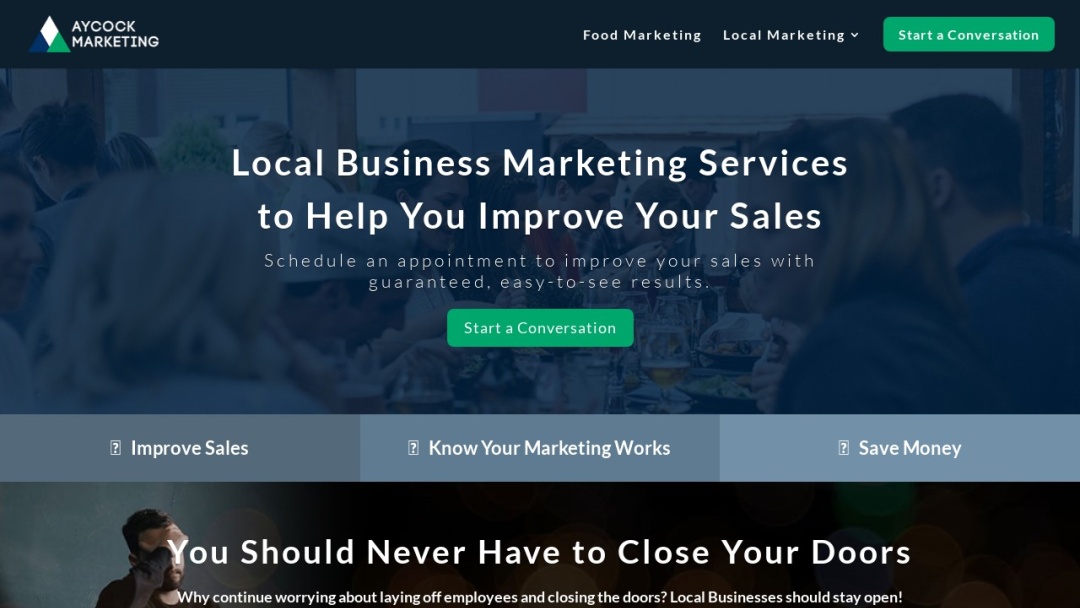 Screenshot of Aycock Marketing's Website