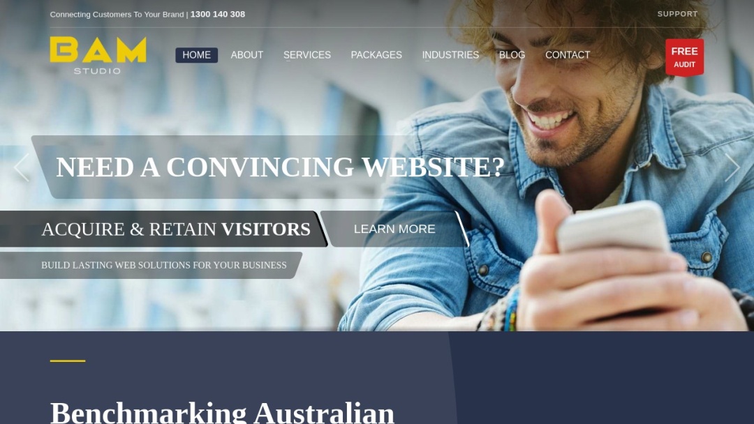 Screenshot of BAM Studio's Website