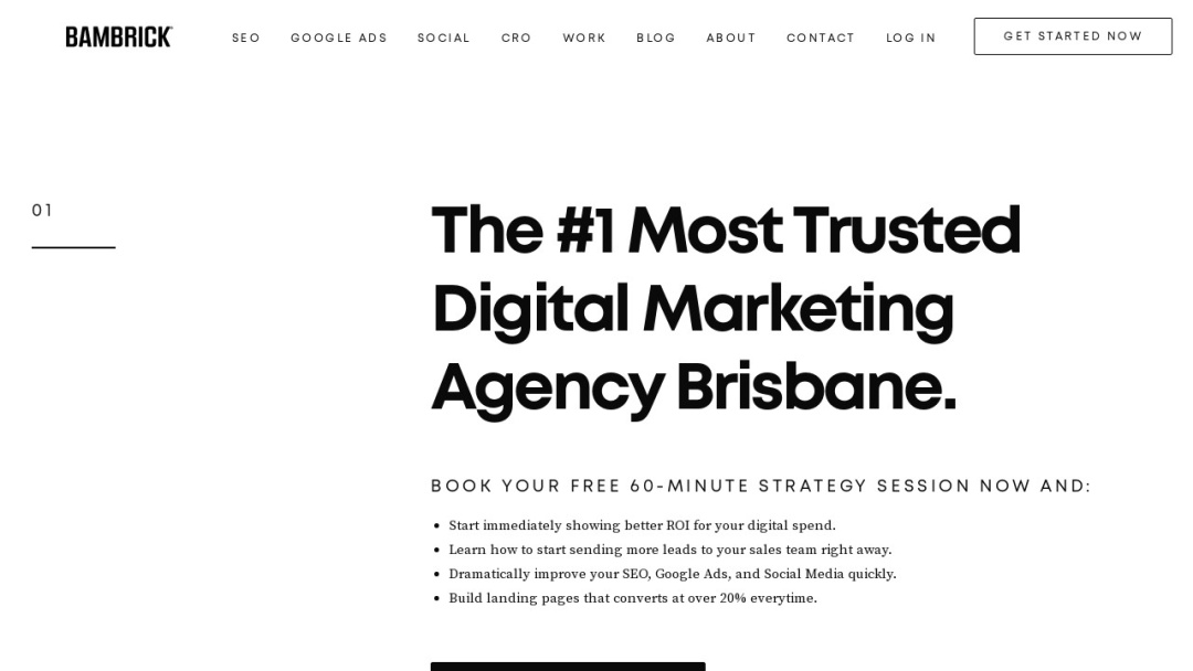 Screenshot of Bambrick Media's Website