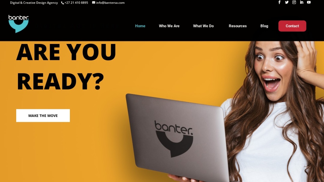 Screenshot of Banter's Website