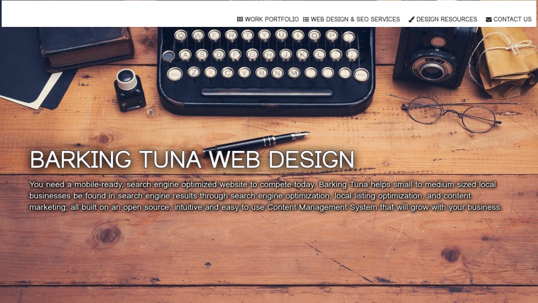 Screenshot of Barking Tuna Web Design's Website