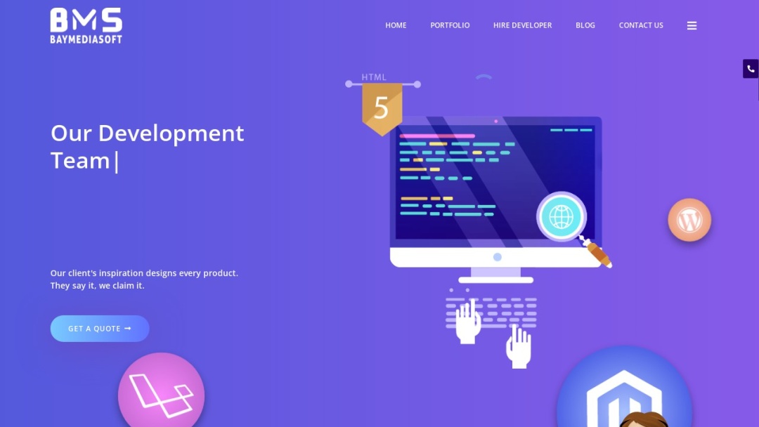 Screenshot of Baymediasoft Technologies's Website