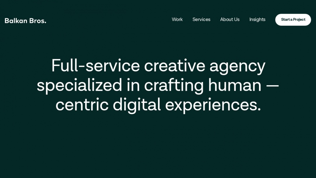 Screenshot of BB Agency's Website