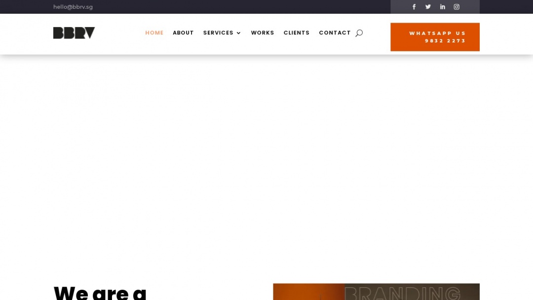 Screenshot of BBRV Pte Ltd's Website