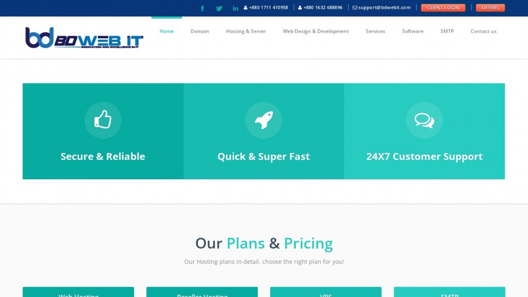 Screenshot of BDWEB IT's Website