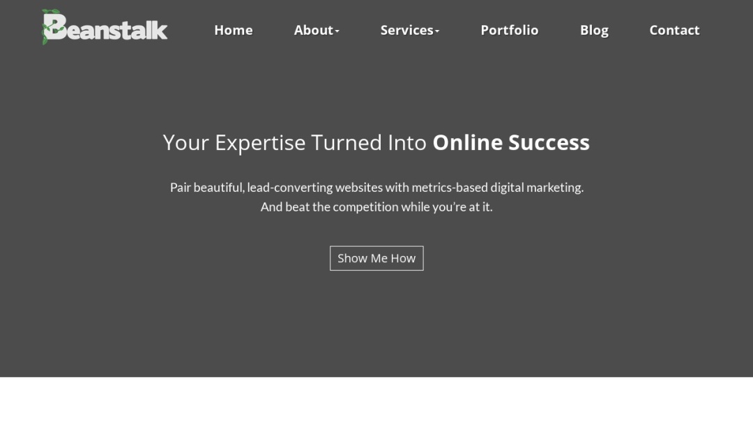Screenshot of Beanstalk Web Solutions's Website