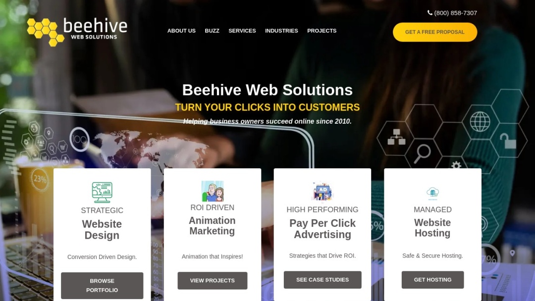 Screenshot of Beehive Web Solutions's Website