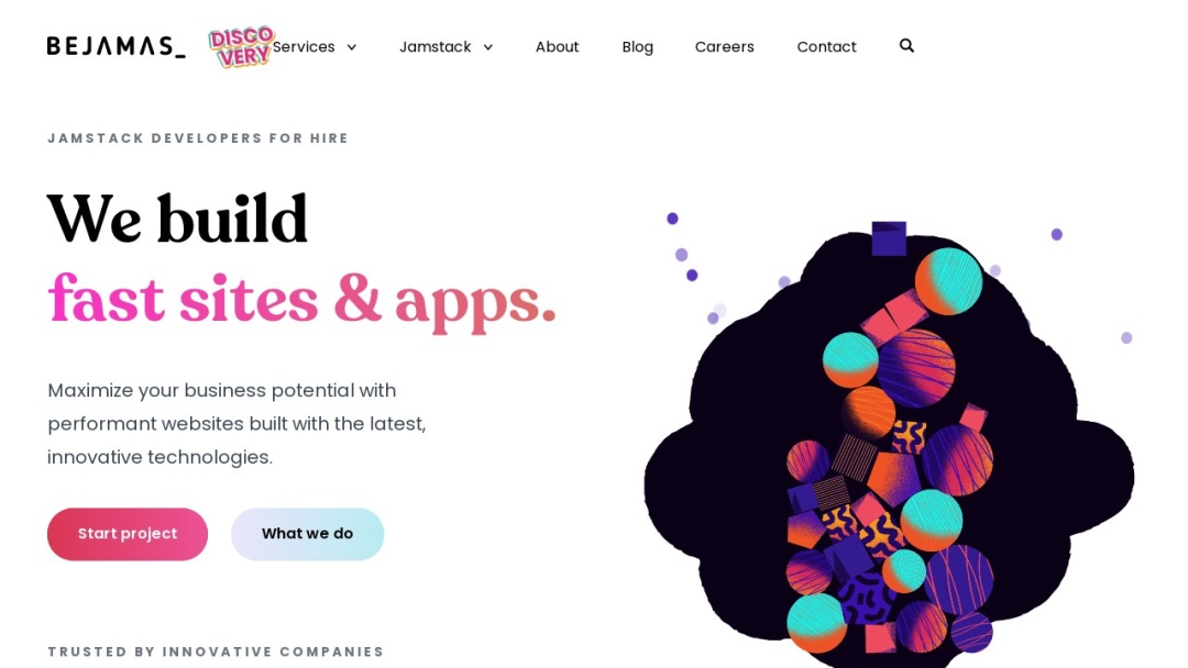 Screenshot of Bejamas's Website