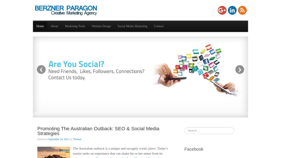 Screenshot of Berzner Paragon Creative Marketing Agency's Website