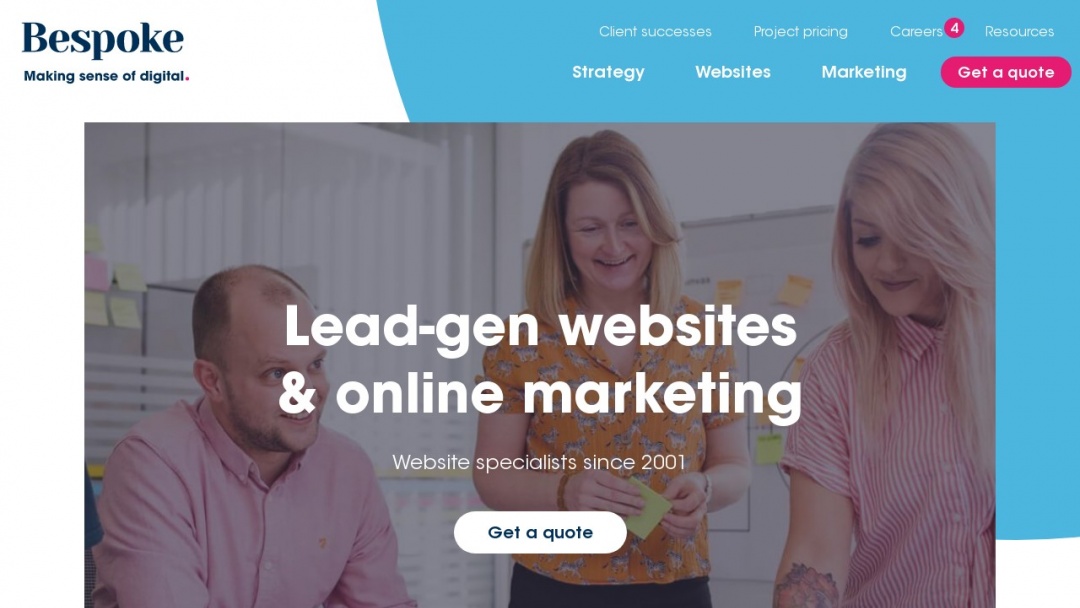 Screenshot of Bespoke's Website