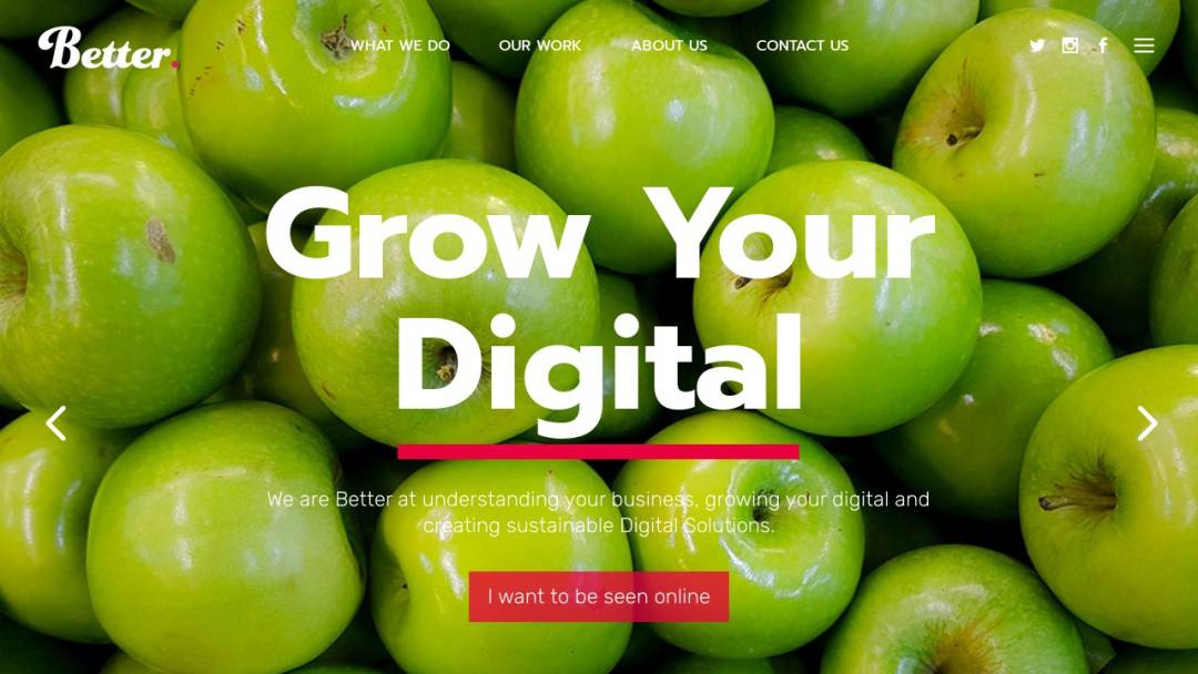 Screenshot of Better Agency's Website