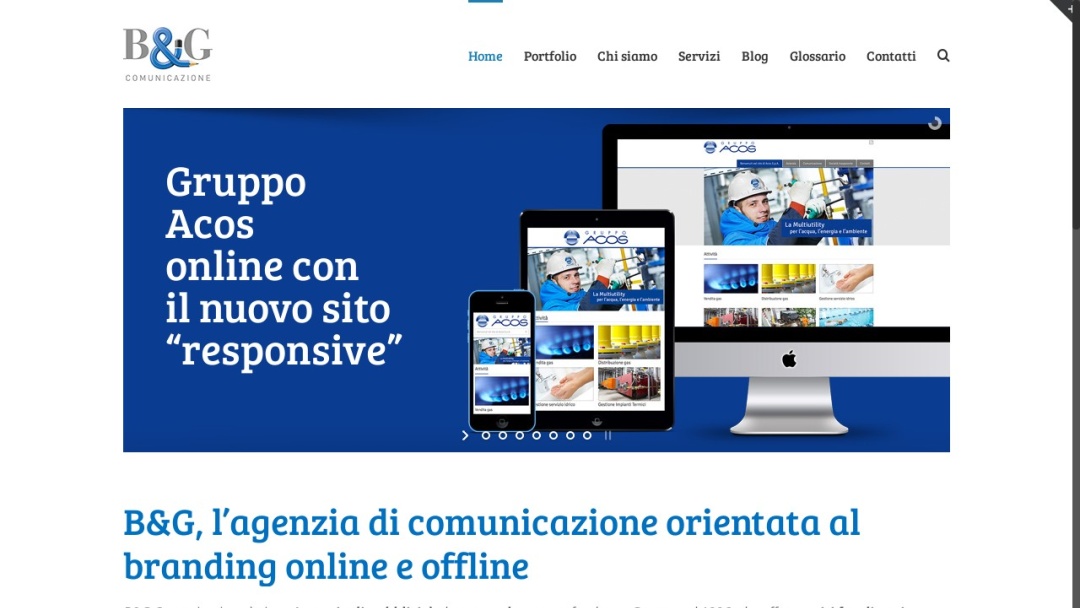 Screenshot of B&G Communication's Website