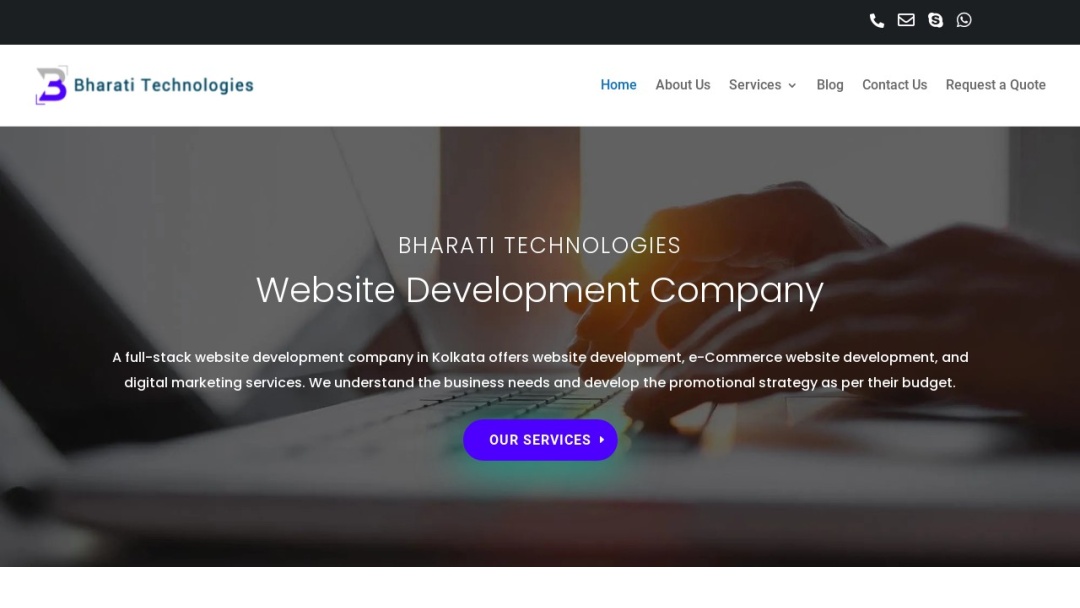 Screenshot of Bharati Technologies's Website