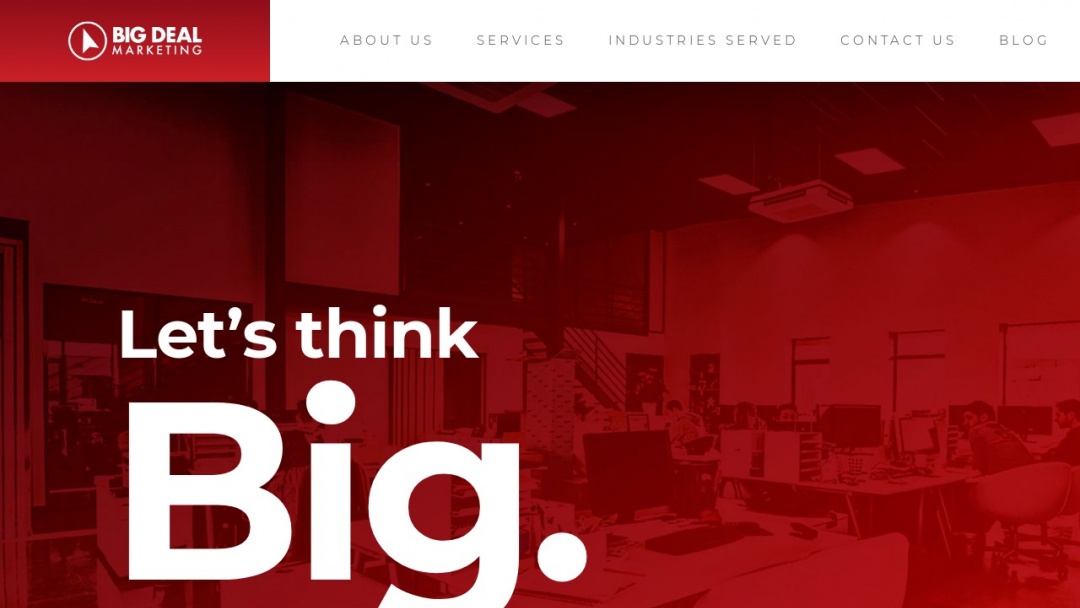 Screenshot of Big Deal Marketing's Website