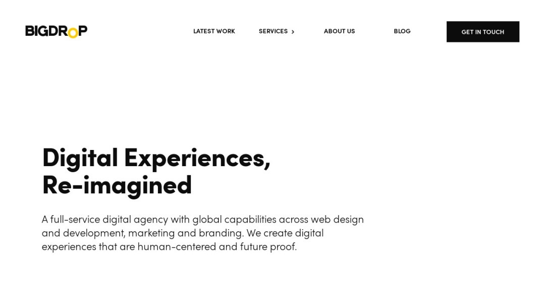 Screenshot of Big Drop's Website