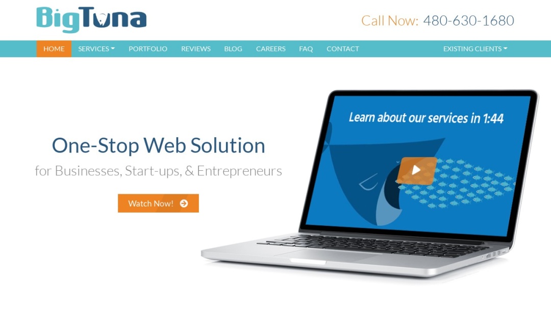 Screenshot of Big Tuna Web's Website