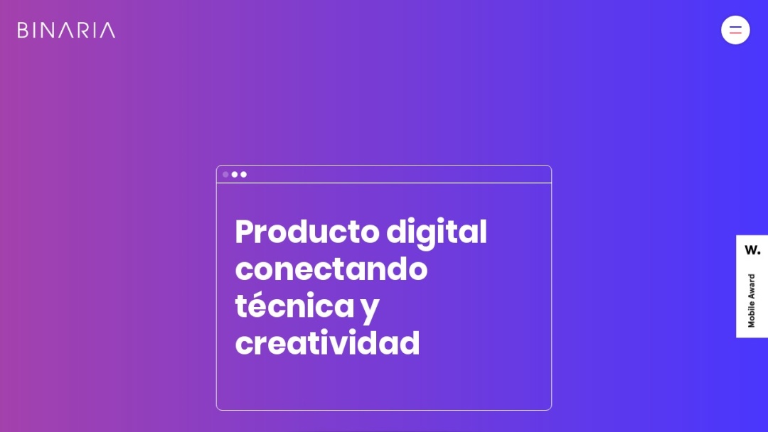 Screenshot of Binaria's Website