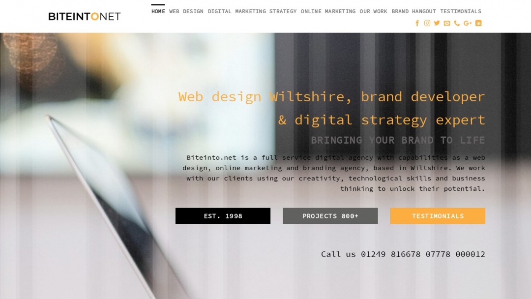 Screenshot of Biteinto.net's Website