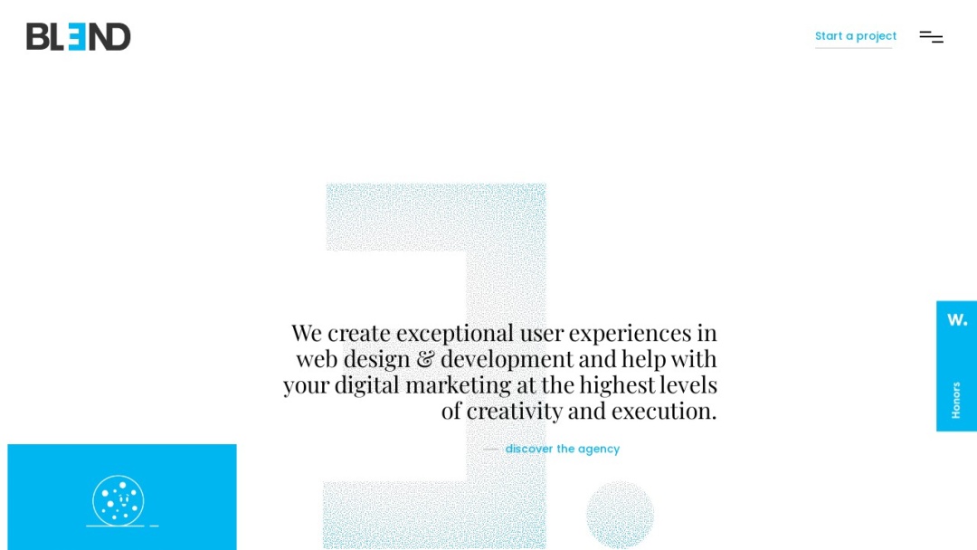 Screenshot of BLEND Digital Agency's Website