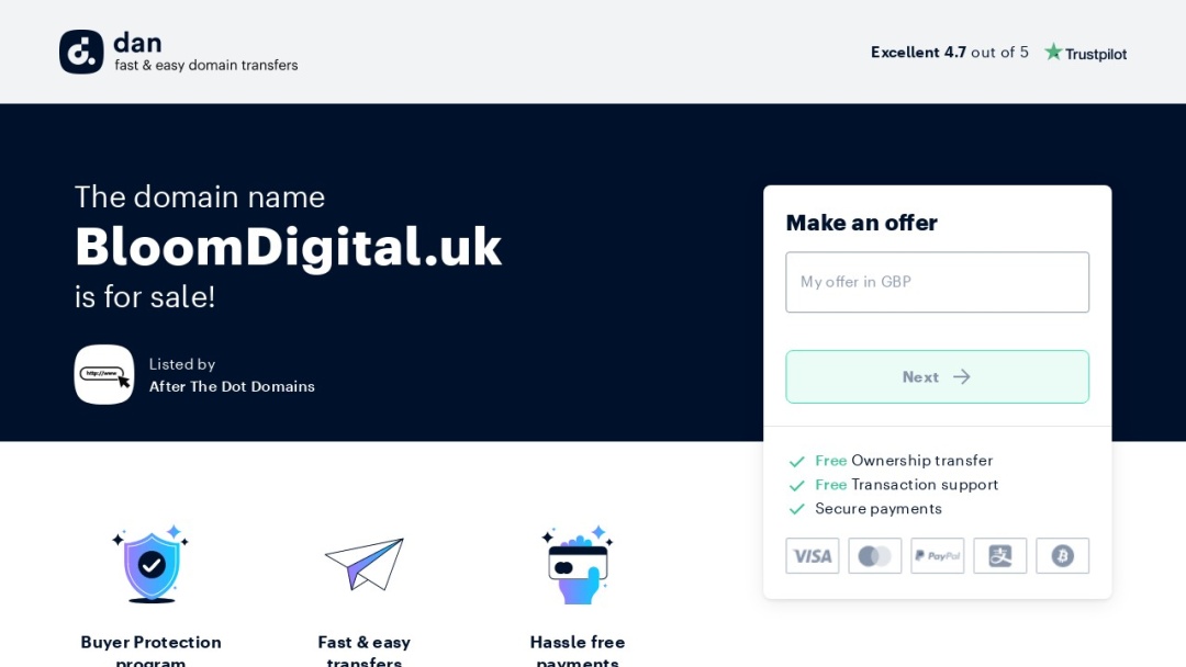 Screenshot of Bloom Digital Ltd's Website
