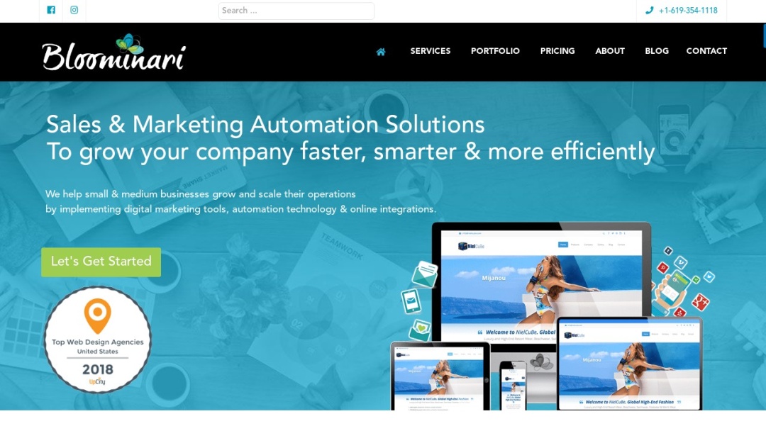 Screenshot of Bloominari's Website