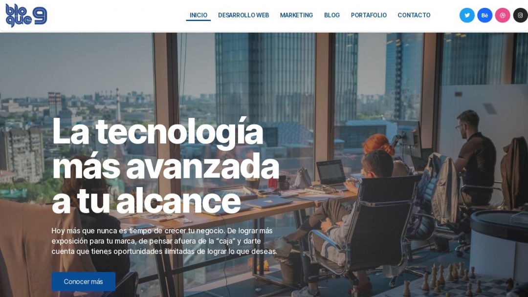 Screenshot of Bloque9's Website