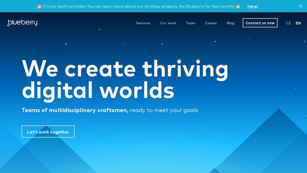 Screenshot of Blueberry's Website