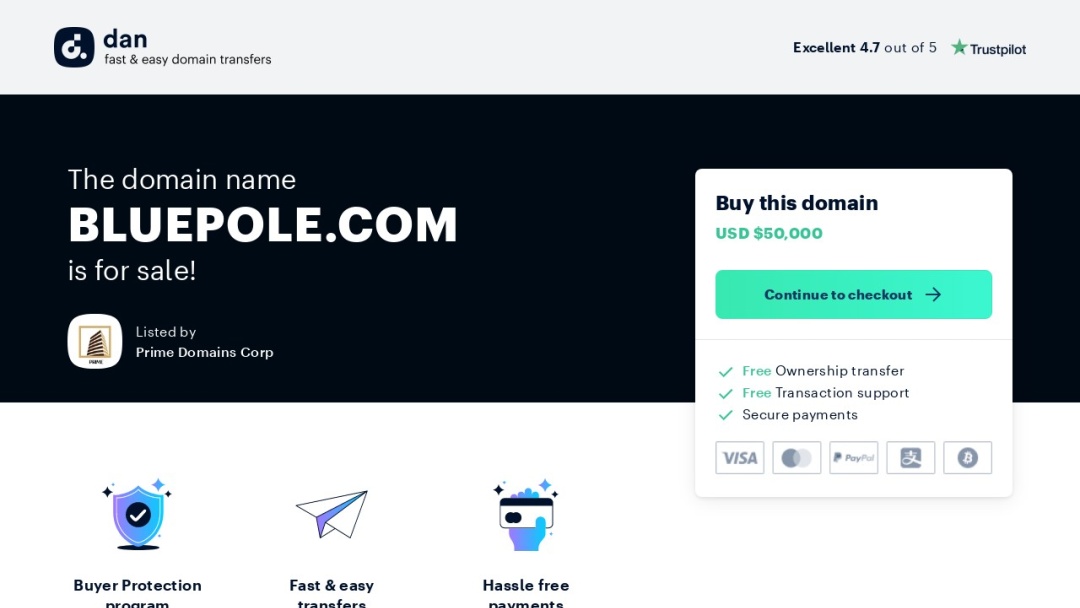 Screenshot of Bluepole's Website