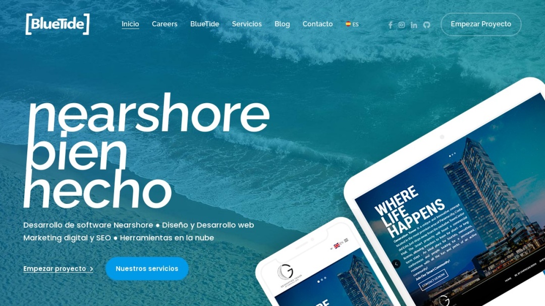 Screenshot of BlueTide Web Consulting's Website