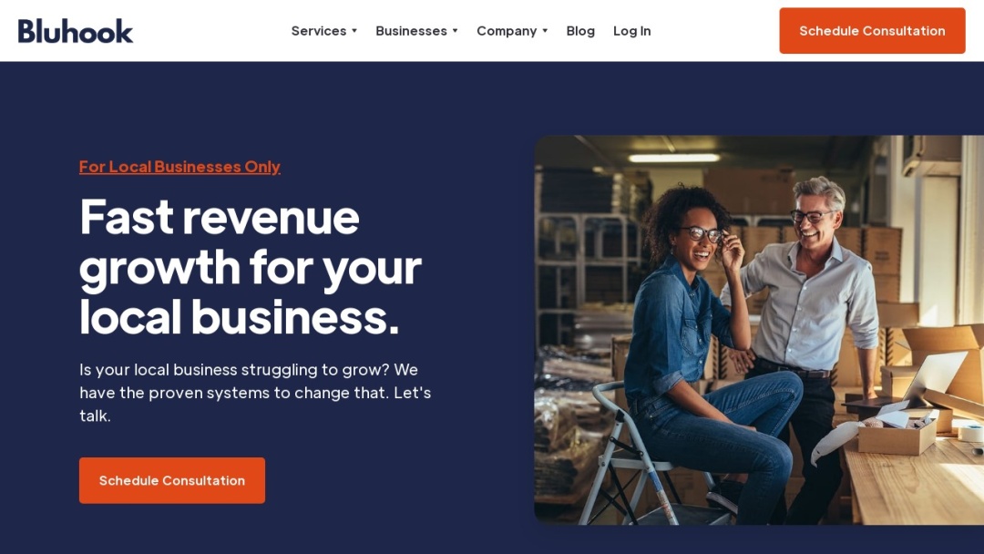 Screenshot of BluHook's Website