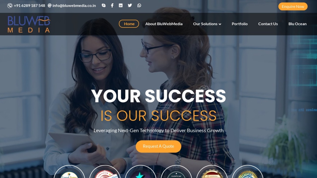 Screenshot of BluWebMedia IT Services Pvt. Ltd.'s Website