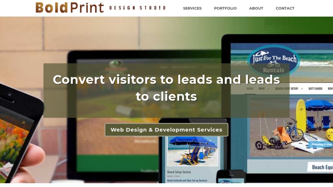 Screenshot of Bold Print Design Studio's Website