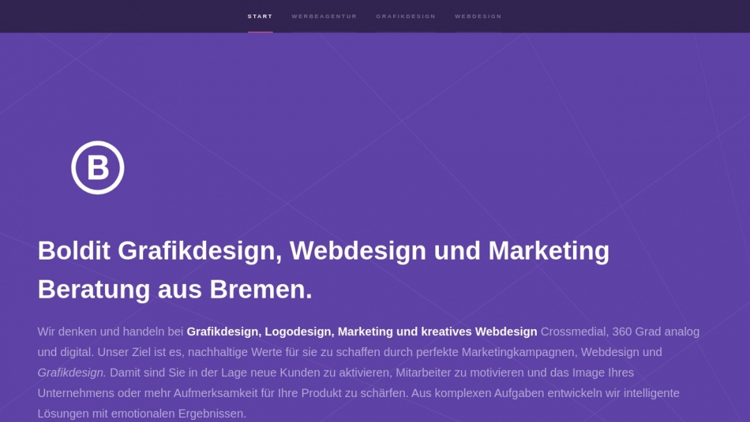 Screenshot of Boldit's Website