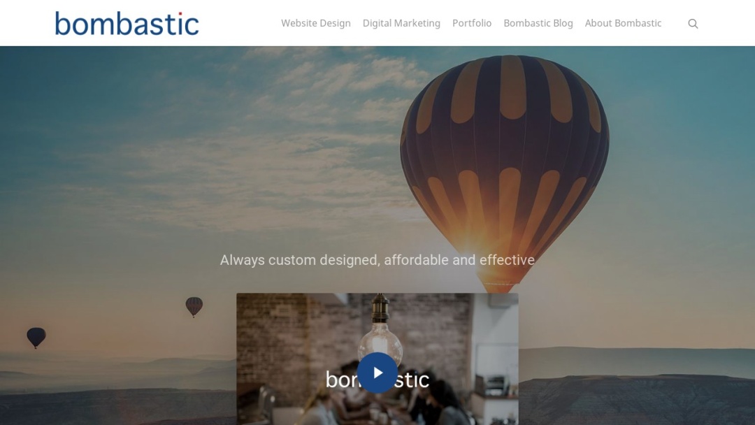 Screenshot of Bombastic Web Design and Marketing's Website