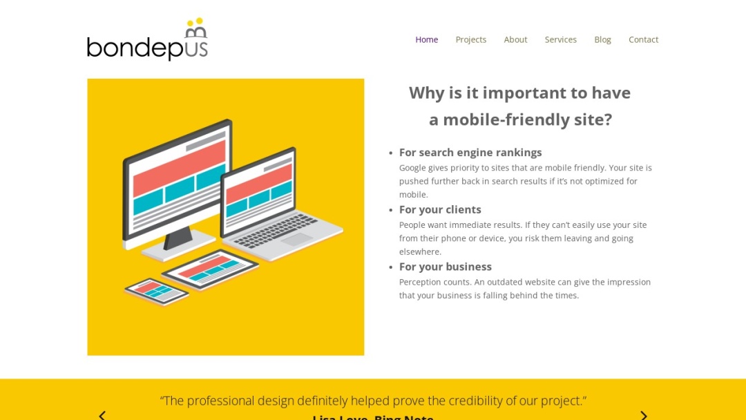 Screenshot of Bondepus Graphic Design's Website