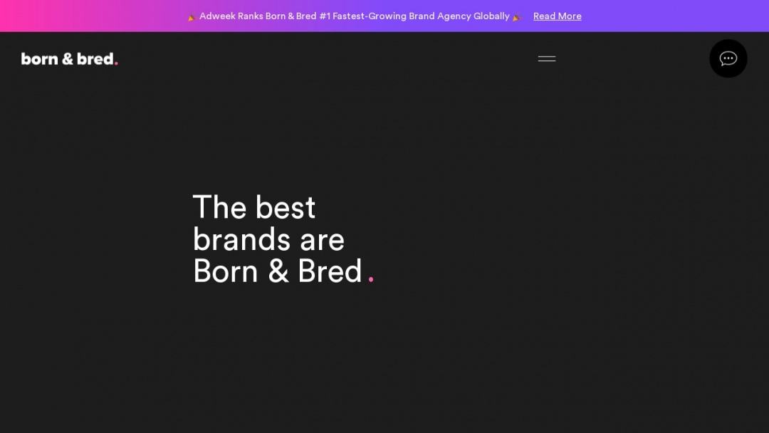 Screenshot of Born & Bred's Website