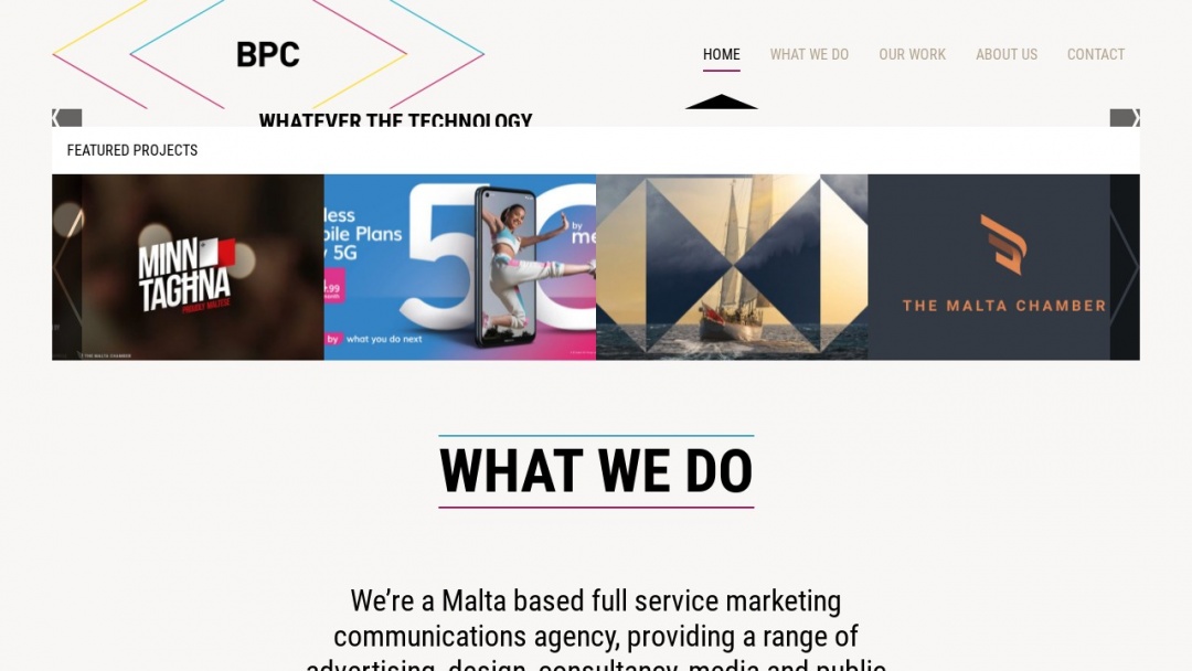 Screenshot of BPC International's Website
