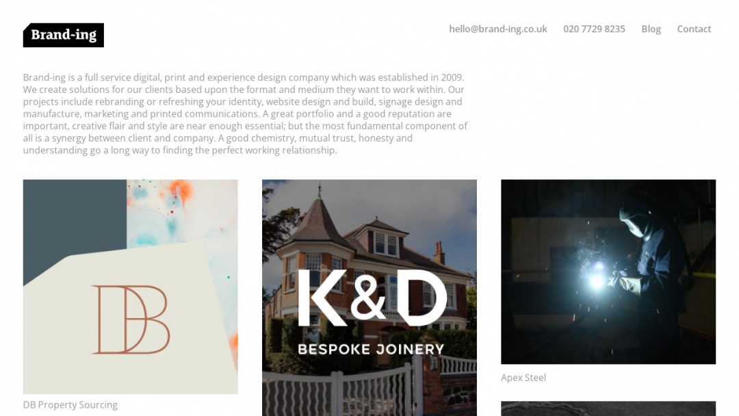 Screenshot of Brand-ing Communications Limited's Website