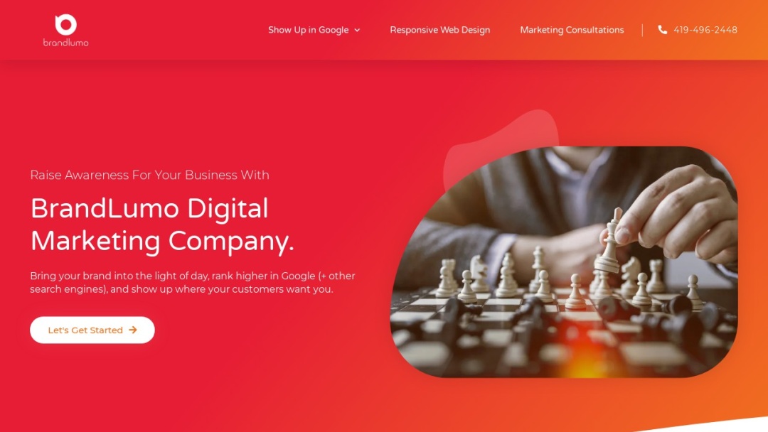 Screenshot of BrandLumo LLC's Website