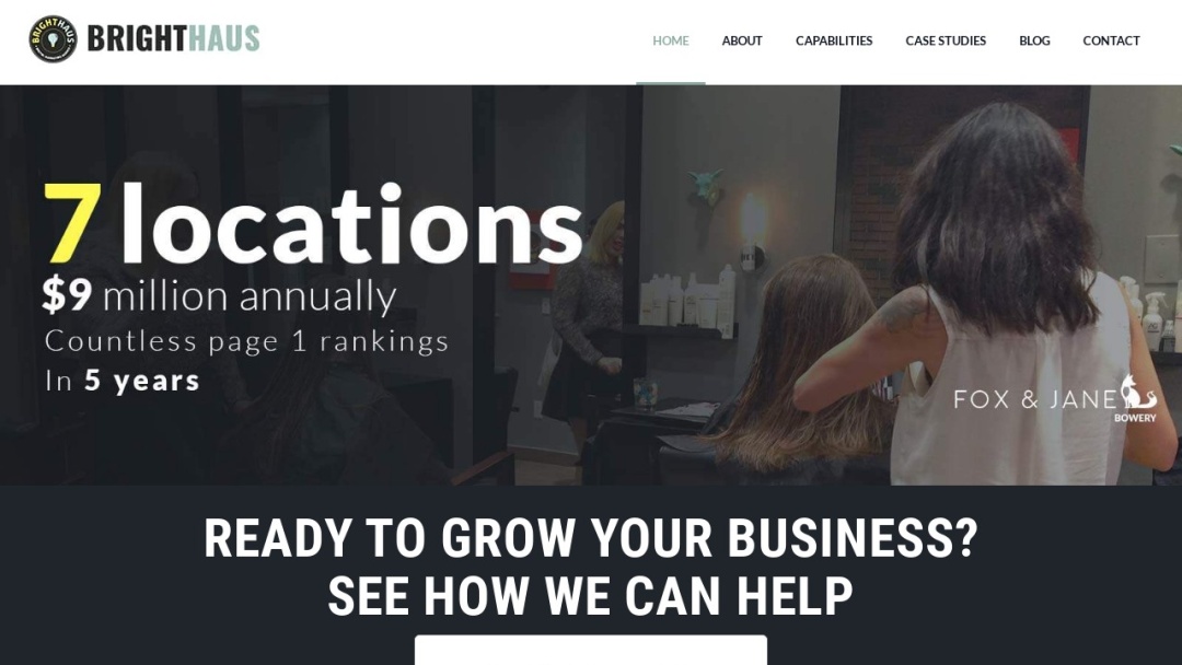 Screenshot of BrightHaus's Website